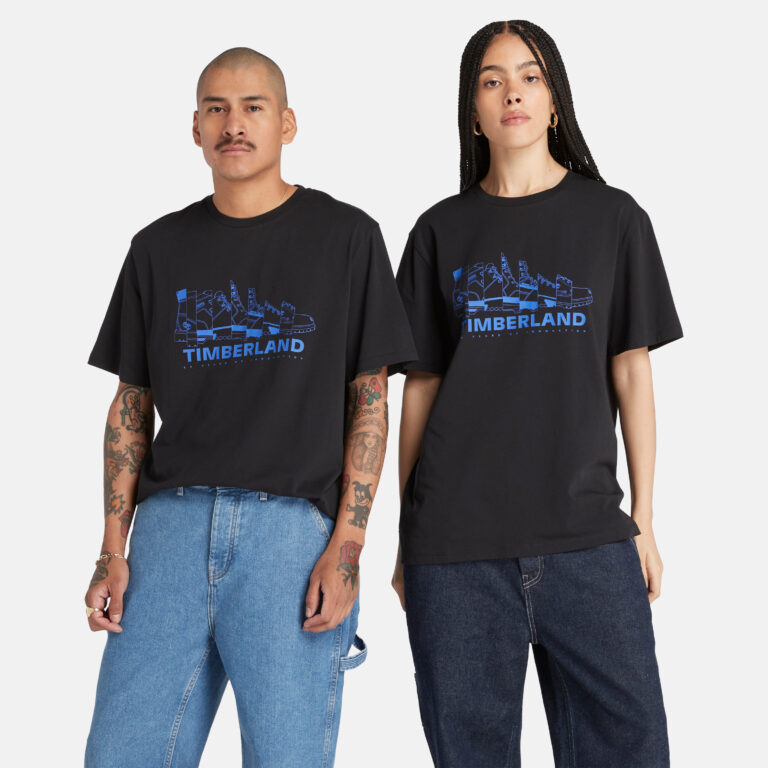 Short Sleeve Front Spliced Boots Graphic T-Shirt