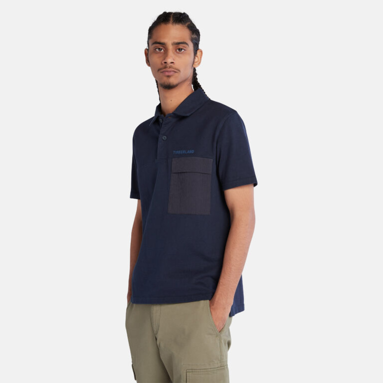 Men’s Mix Media Seersucker Pocket Polo