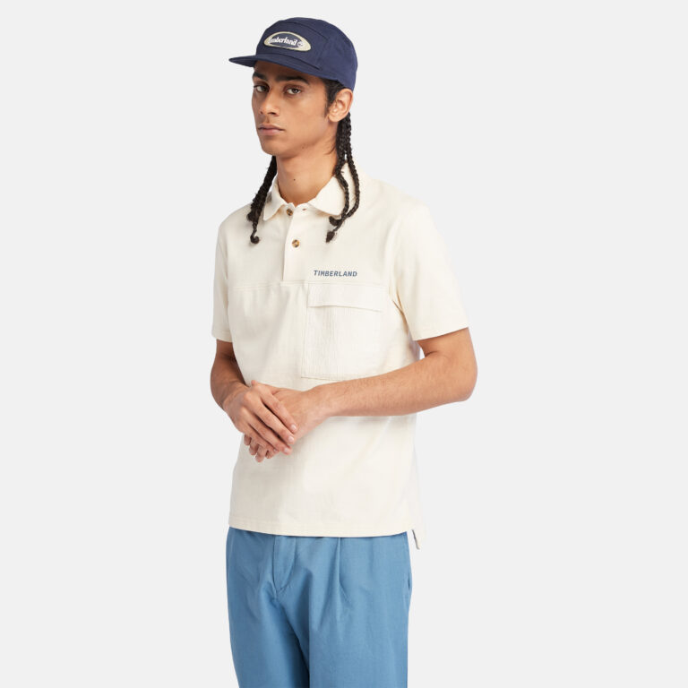 Men’s Mix Media Seersucker Pocket Polo